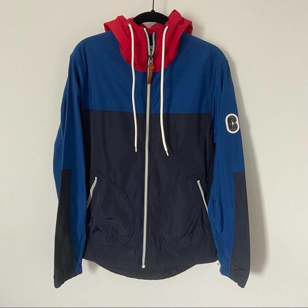 Coach Blue Red Windbreaker with Hood XS